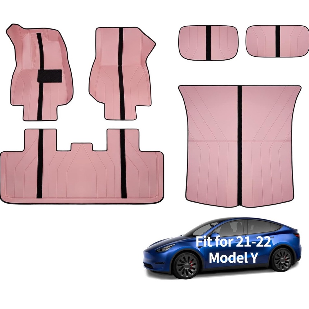 LSBS Tesla Model Y 21-22 All-Weather Floor Mats  Custom Fit Light Pink Mats NEW